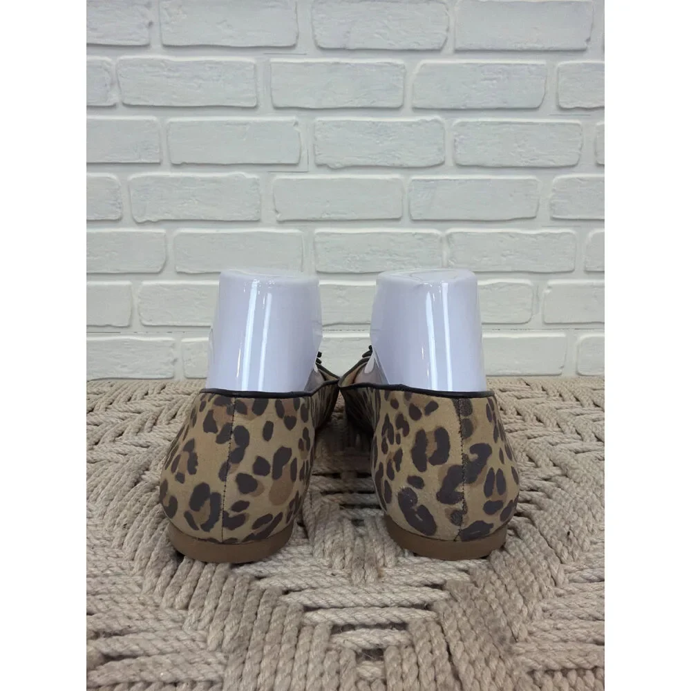Jack Rogers Leopard Print Ballet Flats Suede Leather Size 7.5